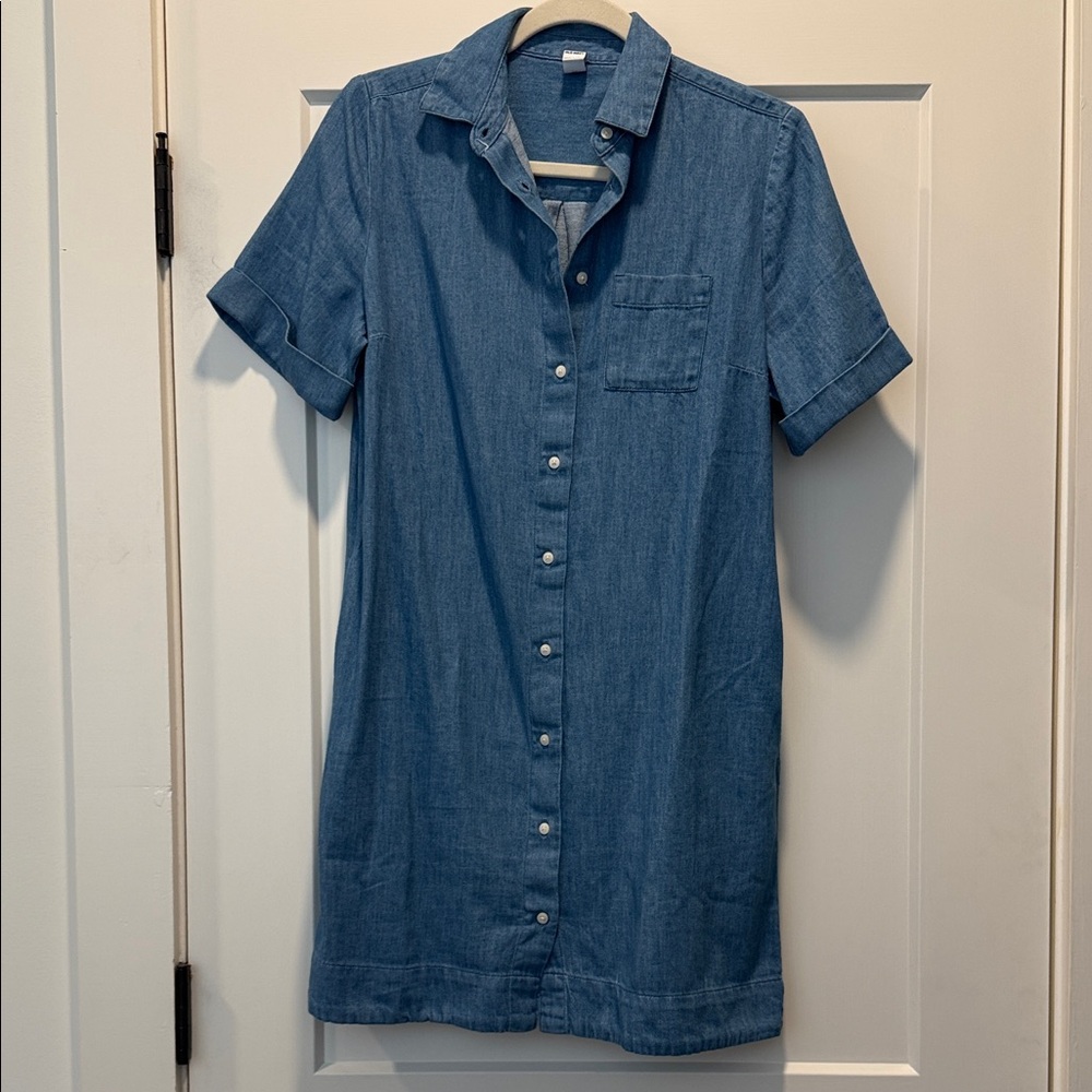 Denim Short Sleeve Shirt Dress